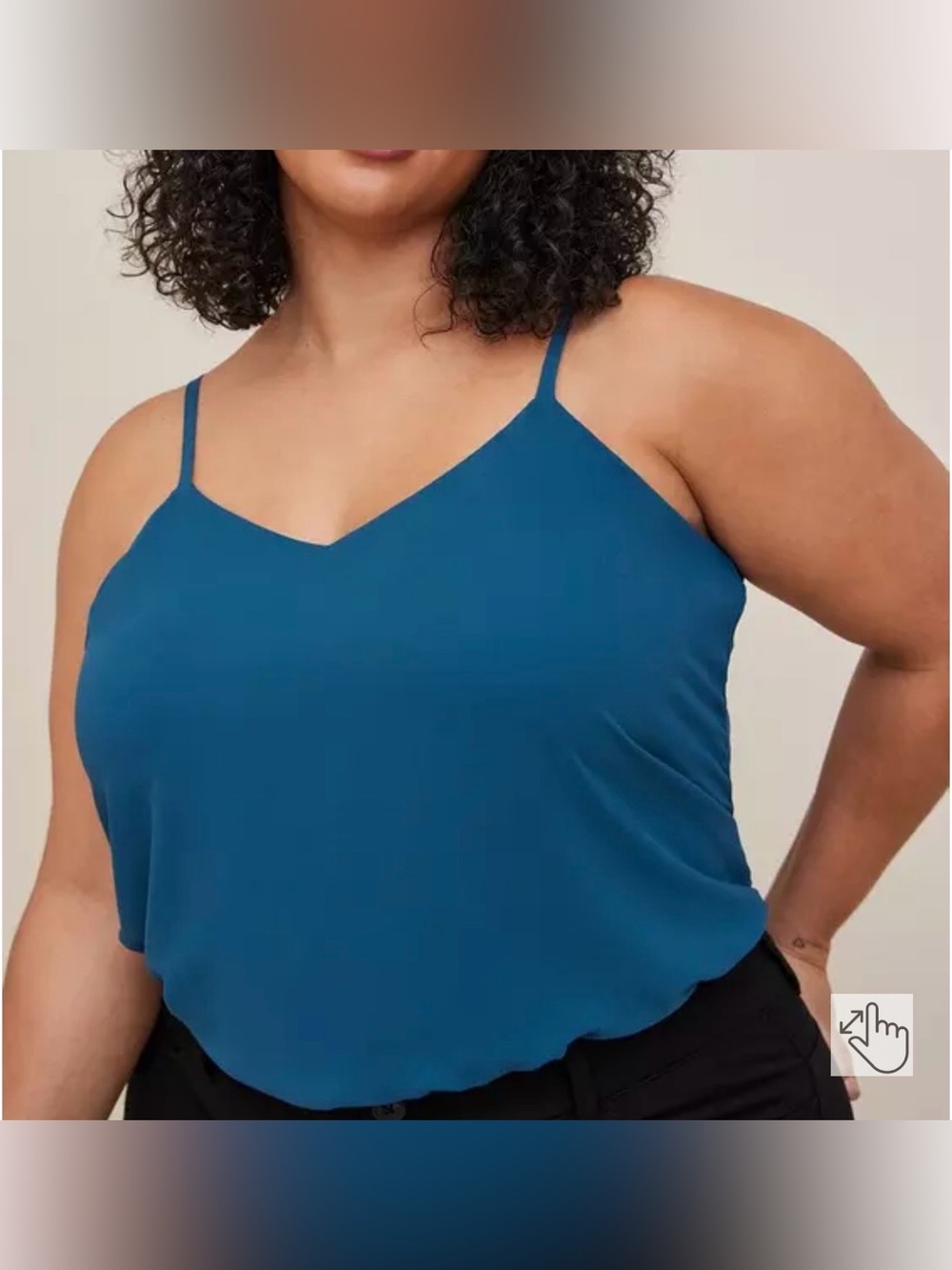 Torrid Sophie Teal Chiffon Swing Cami Tank Top Size 3 Layered Flowy Blue 3X